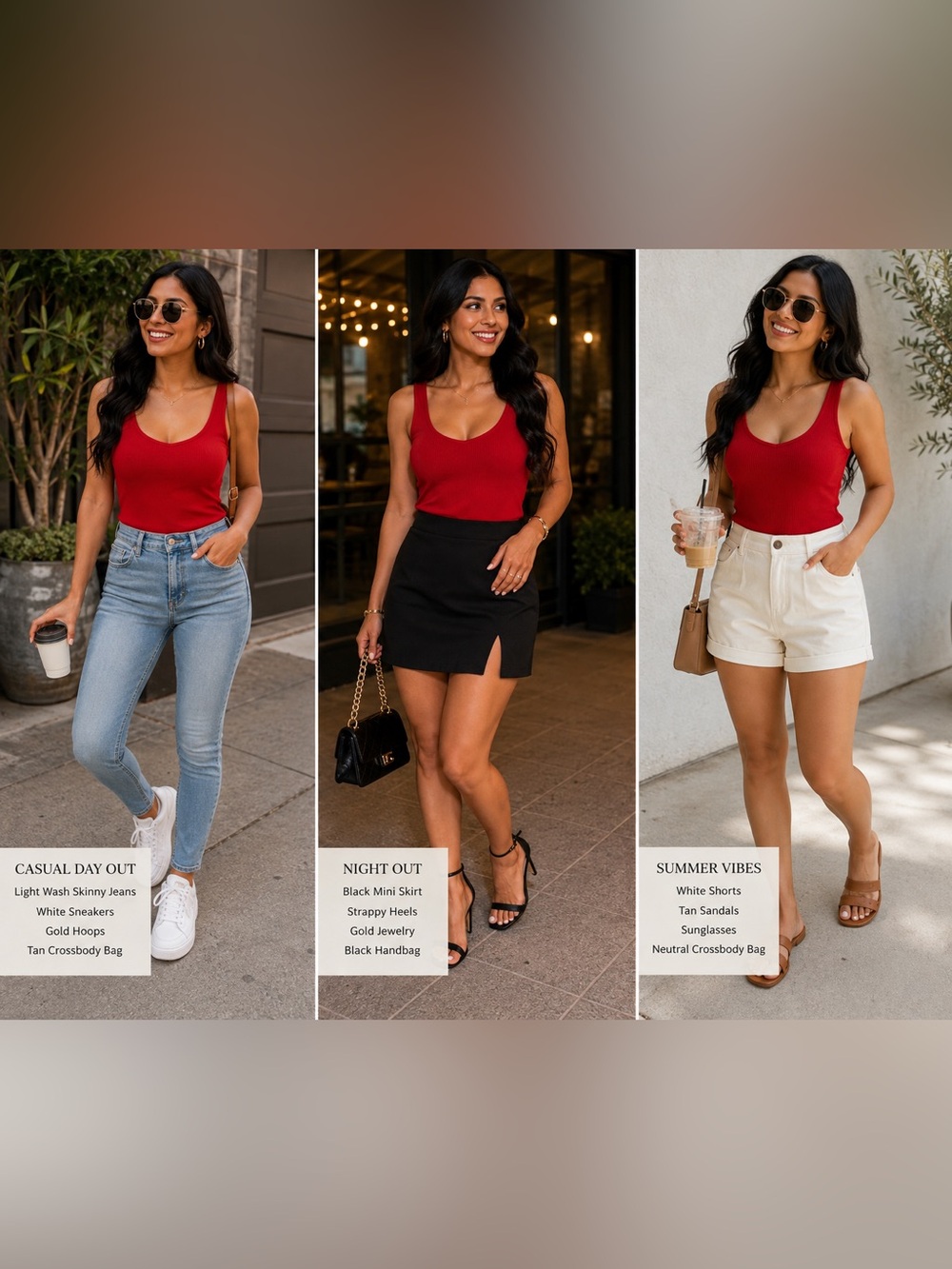 Beautiful Red Ribbed Scoop Neck Tank Top